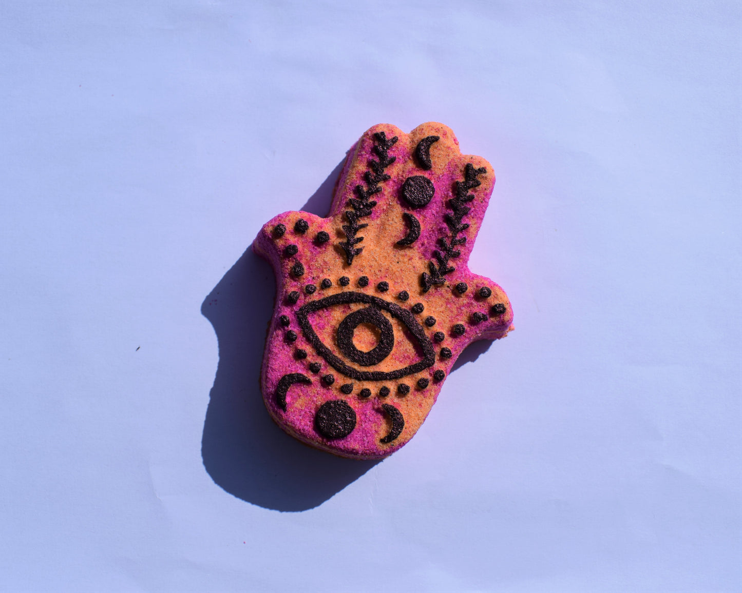 Hamsa Hand Bath Bomb (purple & yellow)